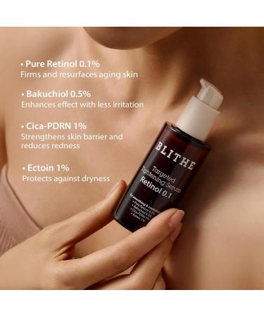 BLITHE Targeted Tightening Retinol 0.1 Serum Wrinkle and Firm Concentrated Care Formulated with Pure Retinol 0.1% 1.0 fl oz - Buy Online on GoSupps.com