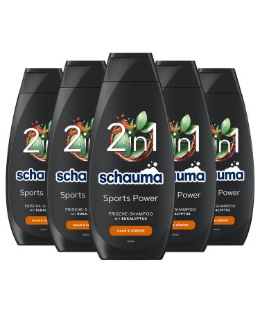 Schauma SCHAUMA Sports Power Shampoo 400 ml Pack of 5 (5 x 400 ml)