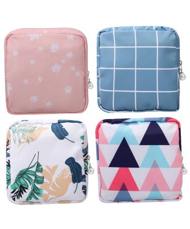 Goohochy 4 pieces storage bag for women's bandages menstrual pillow bag set for diaper bag period pocket feminine product bag menstrual pad high capacity cotton