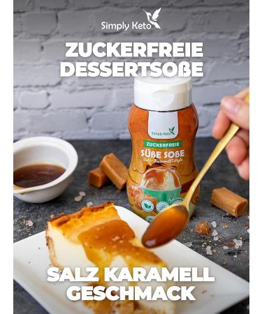 Simply Keto Dessert Sauce - Sugar-Free Salted Caramel Flavor | Low Carb 1g Net Carbs 7 kcal/100g | Aspartame & Sucralose Free - 350ml - Buy Online on GoSupps.com
