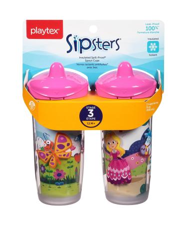 Playtex Sipsters Stage 3 Insulated Spout Sippy Cups - 9 Ounce, 2 Pack (Color May Vary) - Buy Online on GoSupps.com