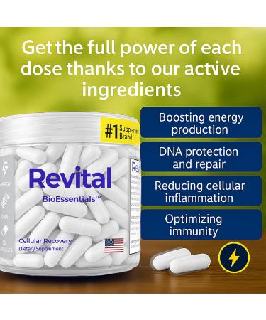 Revital Focus and Energy Supplement with NAD+ Complex Resveratrol & Shilajit Advanced Energy Supplements for Women and Men for Mental Clarity Cellular Energy & Vitality 90 Vegan Capsules - Buy Online on GoSupps.com