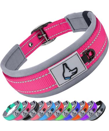 Joytale dog collar softly padded neoprene collars for extra large dogs nylon reflective wide collar dog bright pink XL (1 -pack) bright pink - Buy Online on GoSupps.com