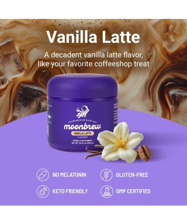 MoonBrew Nighttime Magnesium Vanilla Latte Mix Natural Sleep Aid Drink Mix for Adults - Calming Melatonin-Free Sleep Support Powder with Magnesium Glycinate L-Theanine Chamomile & Zinc - Buy Online on GoSupps.com