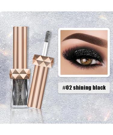 Pigmented Liquid Eyeshadow - Colors Eyeshadow Long Lasting & Blendable Eye Makeup - Waterproof Liquid Eyeshadow 2# shine black - Buy Online on GoSupps.com