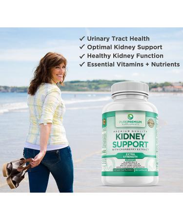 PurePremium Kidney Support Supplement - Promotes Urinary Tract Health with Cranberry, Astragalus & Uva Ursi - 60 Capsules - Buy Online on GoSupps.com