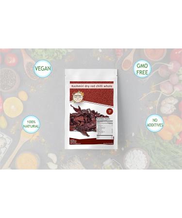 Red Kashmiri Chilli Whole 100g - Authentic Dried Crinkled Chillies - Buy Online on GoSupps.com