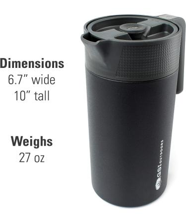 GSI Outdoors Glacier Stainless JavaPress 30oz French Press Coffee Mug - Camping Mug in Black - Buy Online on GoSupps.com