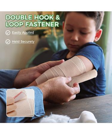 Ourmed Elastic Bandage Wrap with Self Closure & Extra Clips - Latex Free 4x3, 4x4 for Sports, Wrist, Ankle, First Aid Kit (8 Pack) - Buy Online on GoSupps.com