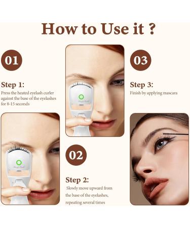 Sawjay Heated Eyelash Curlers ABS Material Includes Small Brush USB C Charging 3 Temperature Settings White - Buy Online on GoSupps.com