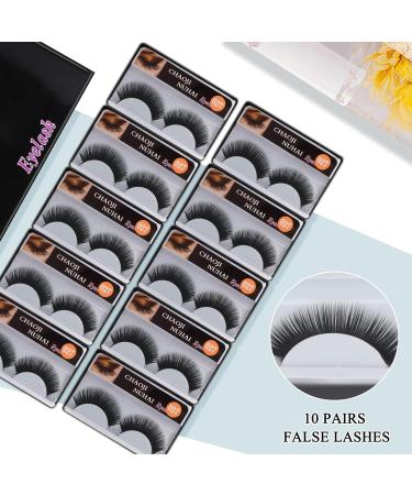 Arqumi False Eyelashes - 10 Pairs Synthetic Lashes for Parties Weddings & Festivals - Premium Quality Black Lashes - Buy Online on GoSupps.com