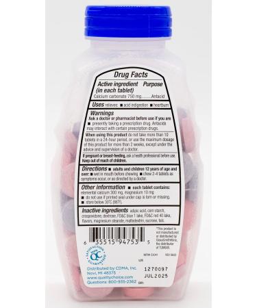 Quality Choice Antacid Chew Xstr Berry 96 Tablets - Fast Relief for Heartburn - Buy Online on GoSupps.com