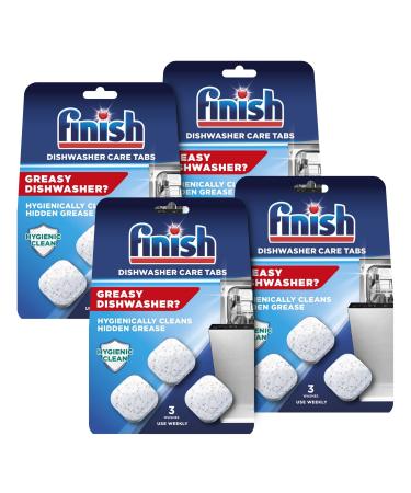 Finish In-Wash Dishwasher Cleaner: Clean Hidden Grease and Grime, 3 Count, Pack of 4