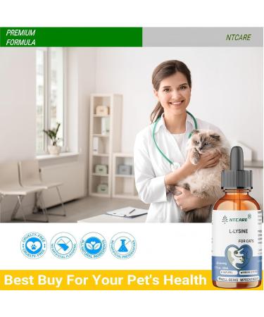 L-Lysine Supplement for Cats - Cat Supplement for Sneezing and Runny Nose Cold Immune Support Eye Function and Respiratory Health Lysine 2 fl oz - Buy Online on GoSupps.com