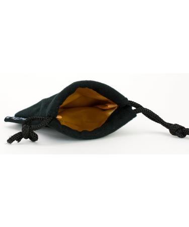 Classic Small Dice Bag - 3.75 inches x 4 inches with Drawstring tie - Perfect for up to 21 polyhedral dice (Gold Interior)