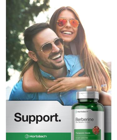 Horb ach Berberine 500mg Supplement | 120 Capsules | Berberine HCl from Barberry Extract | Vegetarian Non-GMO Gluten Free - Buy Online on GoSupps.com