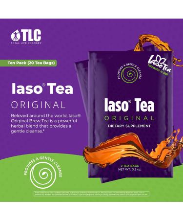 Iaso Brewed Tea (Original) - TLC Cleansing Tea & Refreshing Drink Formula for Balanced Lifestyle - 20 Convenient Sachets (10 Pack) 2 Count (Pack of 10) - Buy Online on GoSupps.com