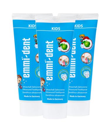 Emmi-Dent Ultrasound toothpaste "Kids" I Children's toothpaste with apple taste i ideal for sensitive teeth and gums I free of microplastics & nanomaterials i vegan & gluten-free i 3x 75 ml kids 75 ml (3-pack)