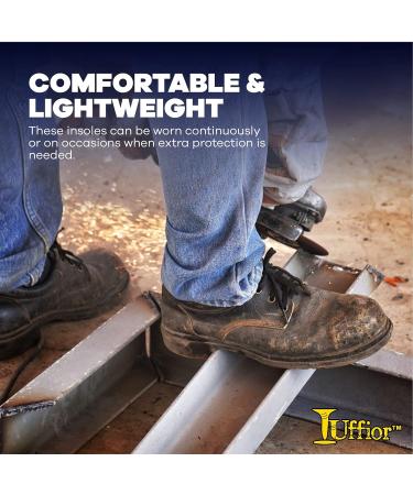 Tuffior Puncture Resistant Flexible Steel Plate Warm Felt Insoles - Nail Proof Safety Work Shoes - Large Size - 1 Pair Insoles & 1 Pair Heel Cushions - Buy Online on GoSupps.com
