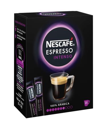 Nescaf Espresso AZERA Intenso - Caf Soluble - Bo te de 25 Sticks - Lot de 4 Bo tes