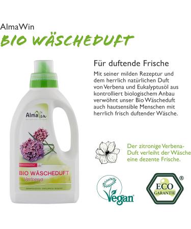 Almawin Organic Washing Liquid 750ml | Eco-Friendly Laundry Perfume | Vegan & Dye-Free | 50 Washes | Verbena Scent - Buy Online on GoSupps.com
