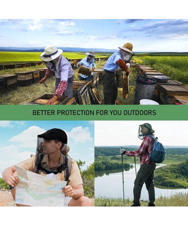 DOKLY 8 Pack Mosquito Net Head Face Mesh Cover Anti Bee Bug Insect Mosquito Bits Mesh Hat Mask Face Protector for Outdoor Camping Hiking(Black + Green) - Buy Online on GoSupps.com