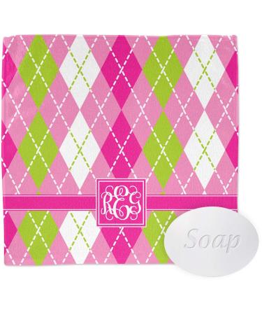 YouCustomizeIt Personalized Pink & Green Argyle Washcloth