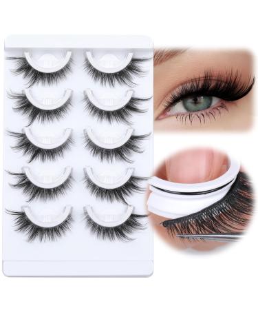 Self Adhesive Eyelashes Cat Eye Self Adhesive Lashes Fox Eye Lashes No Glue Spiky Natural False Eyelashes Wsipy Soft Handmade Self Adhesive Lashes Pack