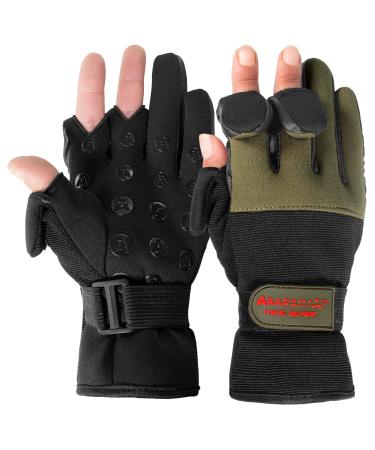 Arapaima Fishing Equipment neoprene fishing gloves 'Wizard' |Thermo Angel gloves |Fishing gloves |Fishing Gloves XL Oliv/Black