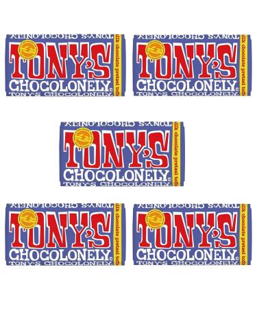 Tony's Chocolonely Tony's Chocolonely Chocolate 180g - Pack of 5 Dark Chocolate & Caramel Pretzel
