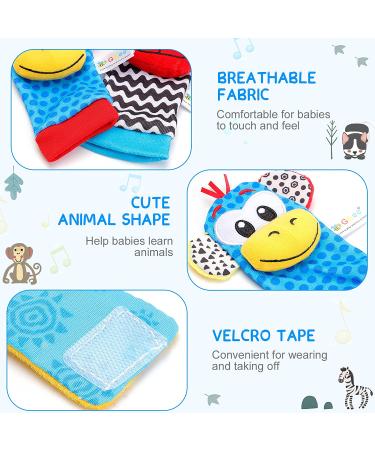 8PCS Baby Wrist Rattles & Foot Finders Set | Sensory Developmental Toys for Newborns 0-6 Months | Hand & Feet Rattles for Boys and Girls - Buy Online on GoSupps.com