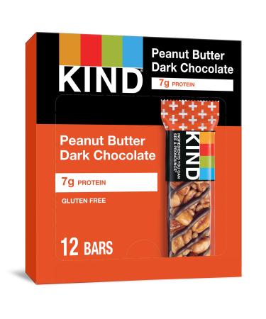 KIND Bars Kind Plus Peanut Butter Dark Chocolate Bar 12 Bars 1.4 oz (40 g) Each