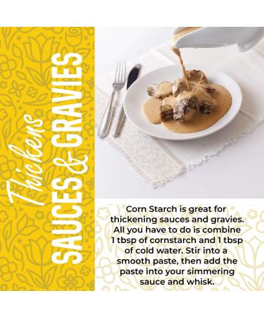 16 oz Corn Starch Powder - 100% Pure Thickener for Sauces, Gravy, Soup - Gluten-Free, Non-GMO, Vegan - Bulk Resealable Bag - Buy Online on GoSupps.com