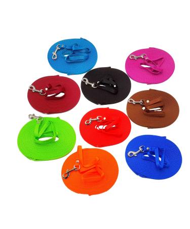 Elropet dog leash mini field leash search leash training line track line small dogs (20m with hand loop red) 20m with hand loop red red