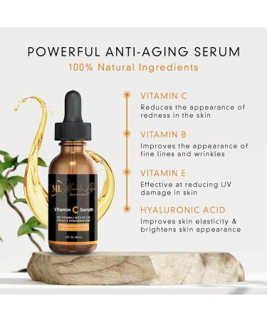 All Natural Facial Serum with Ferulic & Hyaluronic Acid - Vitamin C for Acne Scars & Dark Spots | ML Delicate Beauty - 30ml Face Serum for All Skin Types - Buy Online on GoSupps.com