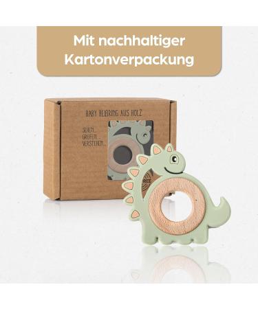 Dinosaurs Bite Ring for Baby | Wooden & Silicone Blue | BPA-Free Teething Toy | Perfect Gift for Newborns | Sustainable & Eco-Friendly - Buy Online on GoSupps.com