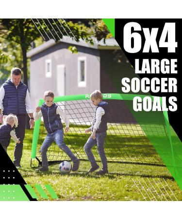 RUNBOW 6x4 ft Portable Kids Soccer Goal - Backyard Practice Soccer Net with Carry Bag | Green | 1 Pack - Buy Online on GoSupps.com