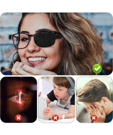 6pcs Eye Patches for Glasses  Reusable Non-Woven Fabric Black Eye Patches to Cover Left Right Eye Improve Vision for Kids' & Adults' Lazy Eye Amblyopia Strabismus (Medium) - Buy Online on GoSupps.com