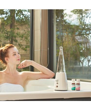 Exquisite Essential Oil Diffuser for Aromatherapy - Organic Aromas White Wood Base Glass Reservoir - Buy Online on GoSupps.com