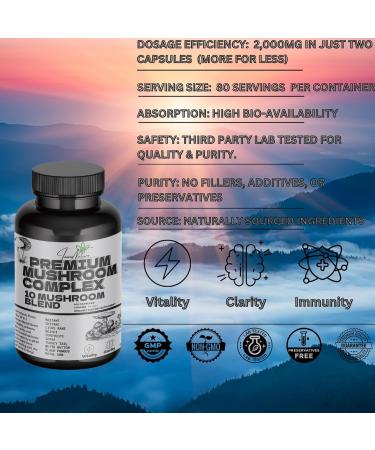 I AMZ Nature 10:1 Mushroom Complex Capsules - Energy Immunity & Focus Booster - Premium Herbal Supplement for International Shipping - Buy Online on GoSupps.com