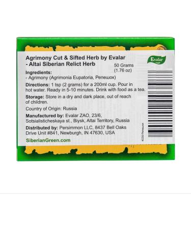 Agrimony Cut & Sifted Tea by Evalar Altai Siberian Agrimonia Eupatoria Relict Herb 50g - Buy Online on GoSupps.com
