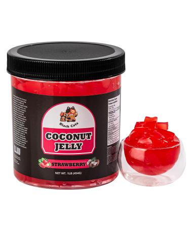 Coconut Fruit Jelly Topping | Strawberry Flavour | 1LB (454g) | Fruit Dessert for Bubble Tea Drinks Desserts Smoothies and Snacks | Boba Tea Tapioca Pearl Mix Kit