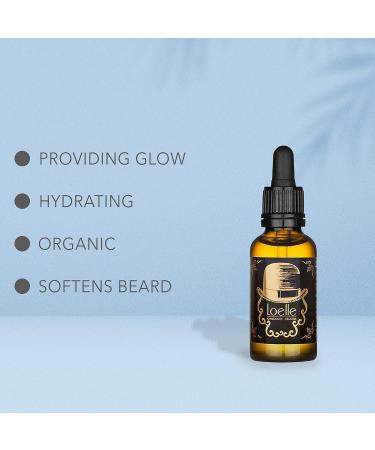 Loelle 100% Natural Beard Oil for Sensitive Skin - Softening Argan & Jojoba Oil - 30ml Men's Beard Care - Made in Morocco Peru & Italy - Buy Online on GoSupps.com