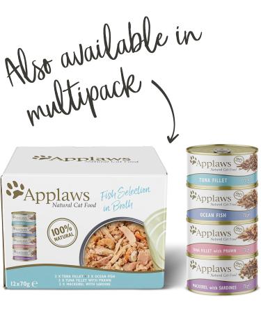 Buy Applaws Cat Tin Tuna Fillet with Salmon in Broth - 24x156g | Premium Cat Food | Ships Worldwide - Buy Online on GoSupps.com