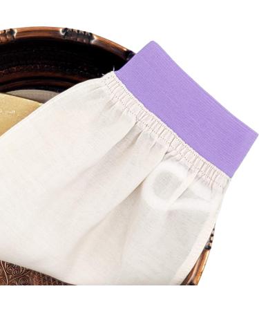 Buy Turkish 100% Raw Cocoon Silk Exfoliating Glove - Body & Face Scrub Fake Tan Remover | Feel Fine (Cream & Lilac) - International Shipping Available - Buy Online on GoSupps.com