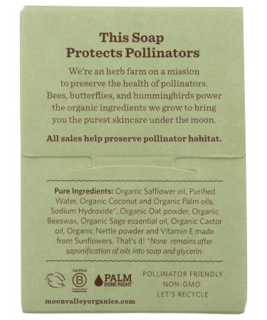 Buy MOON VALLEY ORGANICS Oatmeal Sage Soap - 4 OZ | Natural Handmade Soap for Healthy Skin | International Shipping Available - Buy Online on GoSupps.com