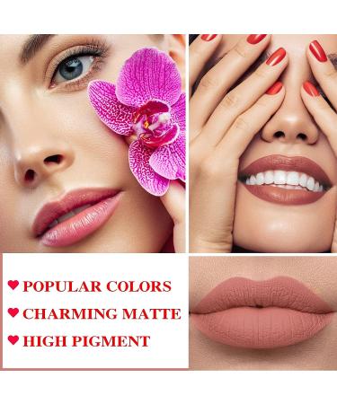 NVLEPTAP 6PCS Matte Liquid Lipstick Set - Long Lasting Nude Lip Stains for Women | Waterproof & Non-Fade Lip Makeup - Buy Online on GoSupps.com