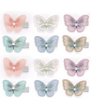 Arqumi 12 PCS Hair Clip Colorful Butterfly Design Hair Clip Hair Accessories for Girls Women 2Pink+2Purple+2Blue+2Green+2White+2Golden - Buy Online on GoSupps.com