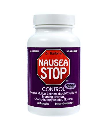 Dr. Barton s NauseaStop - Natural Nausea Supplement Helps Dizziness & Motion Sickness Addresses Morning Sickness for Pregnant Women Vacation Essentials 80 Capsules