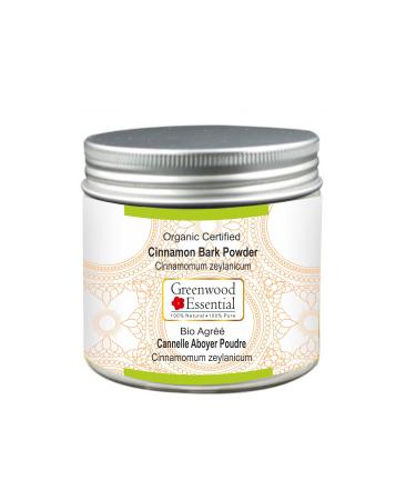 Greenwood Essential Pure Cinnamon Bark Powder (Cinnamomum zeylanicum) Organic Certified 100% Natural Therapeutic Grade 200gm (7.05 oz) Cinnamon Bark Powder 200gm